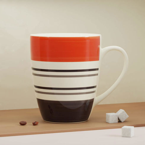 Orange Black Line Mug Set of 4 - The Earth Store - Mug Set